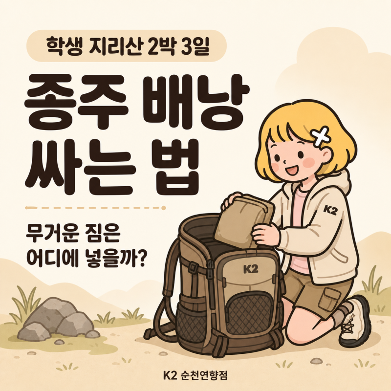 학생 지리산 2박 3일 종주 배낭 싸는 법｜무거운 짐은 어디에 넣을까?