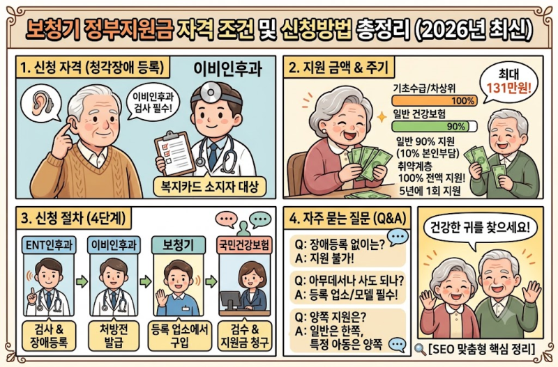 보청기 정부지원금 자격 조건 및 신청방법 총정리 (2026년 최신)