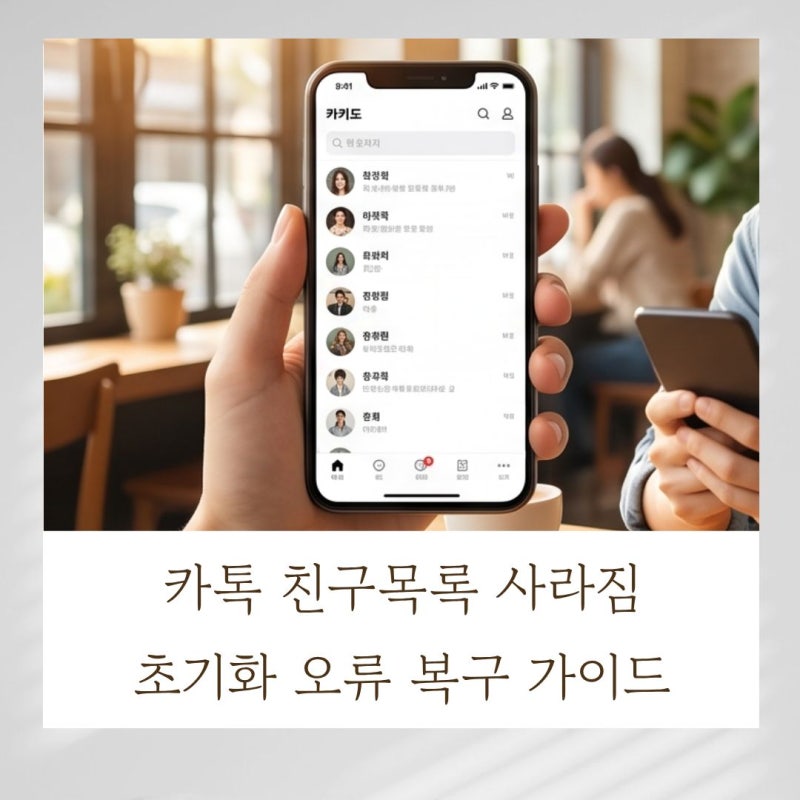 카톡 친구목록 사라짐 : 초기화 오류 복구 가이드
