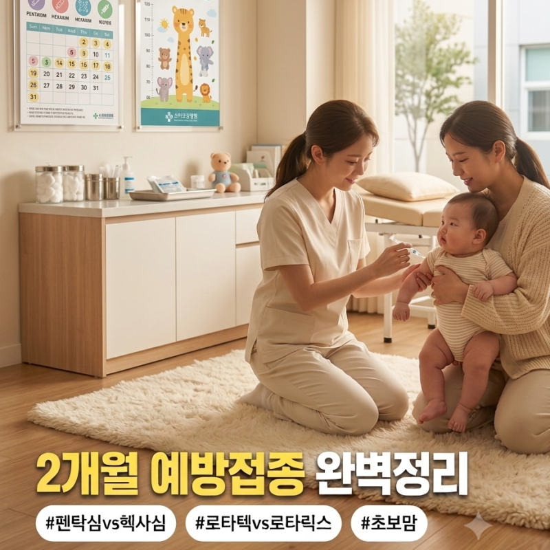 2개월 접종 어떤 거 맞아야 되지? 펜탁심 vs 헥사심, 로타텍 vs 로타릭스 완벽 정리