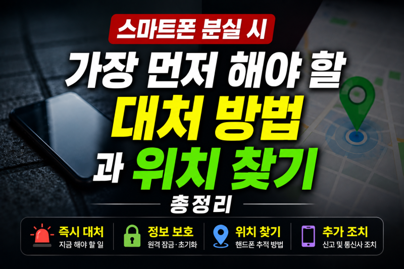 스마트폰 분실 시 가장 먼저 해야 할 대처 방법과 위치 찾기 총정리(갤럭시,아이폰)