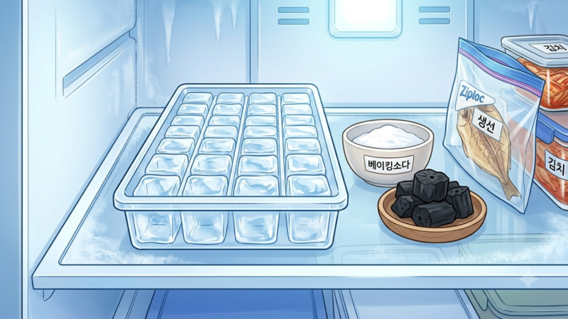 여름철 냉동실 얼음 냄새 배는 이유와 완벽한 탈취제 배치법