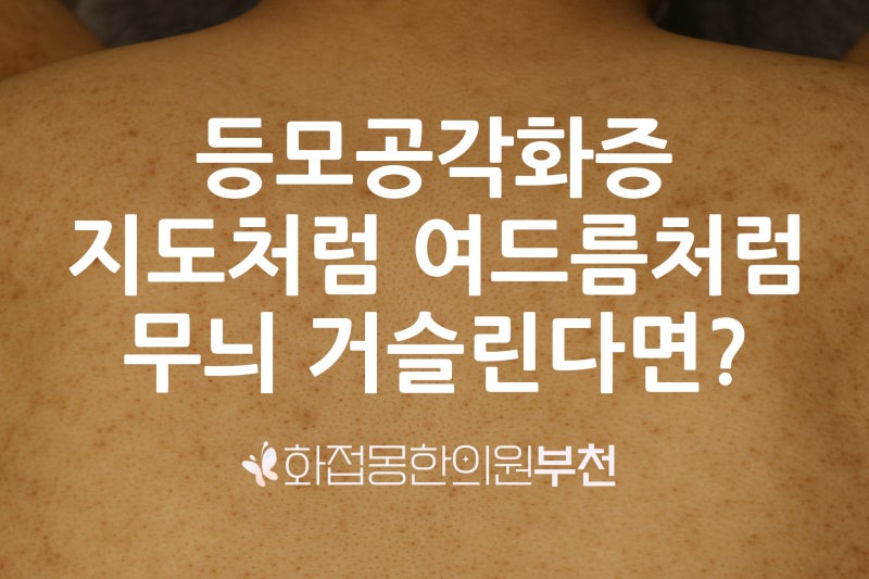 모공각화증 등에 지도처럼 여드름처럼 등 피부 무늬 거슬린다면? 1인실 화접몽한의원 부천