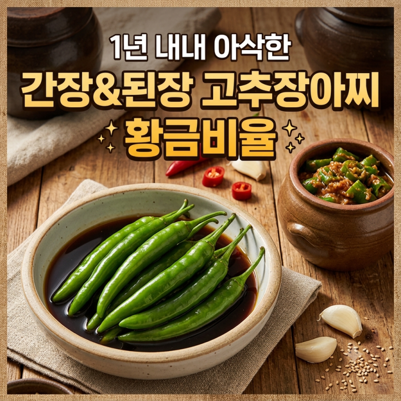 끝까지 아삭한 간장 고추장아찌 황금비율 & 된장 고추장아찌 만들기