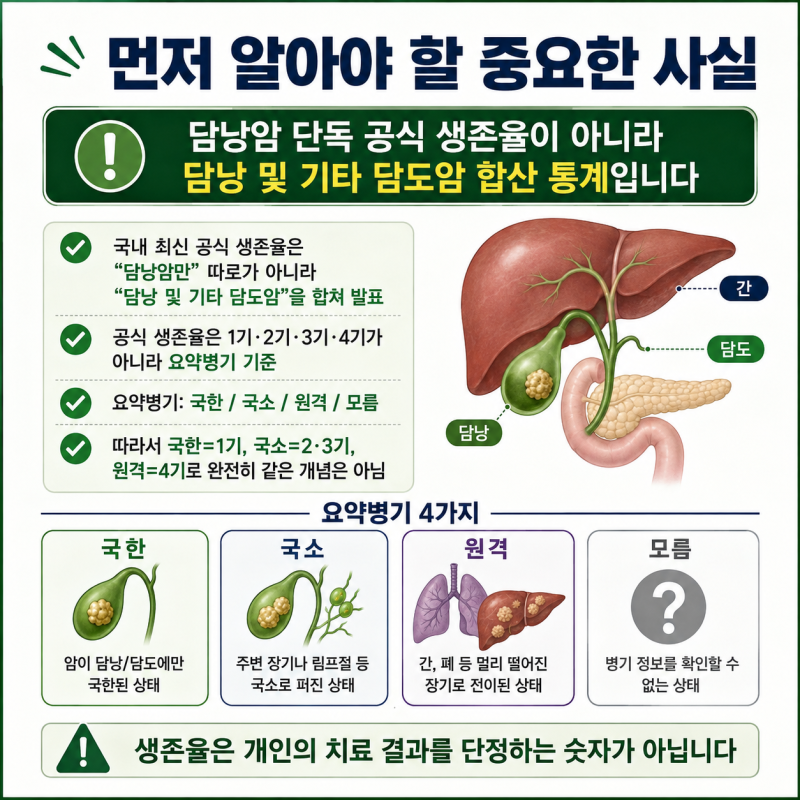 담낭암 생존율은? 1기·2기·3기·4기 비교 분석