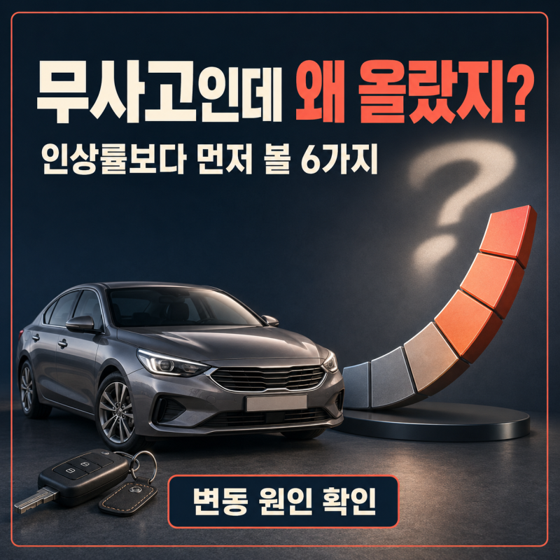 무사고인데 자동차보험료가 오른 이유｜2026 인상률보다 먼저 볼 6가지