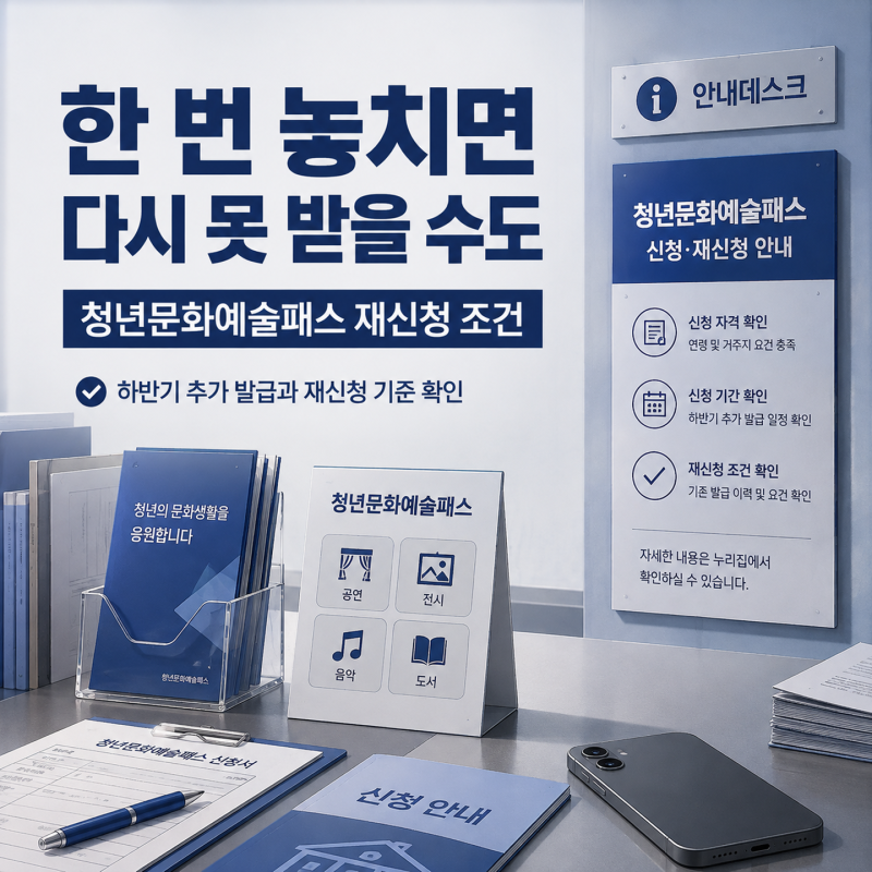 “한 번 놓치면 다시 못 받을 수도” 청년문화예술패스 재신청 조건