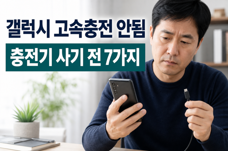 갤럭시 고속충전 안될 때, 충전기 사기 전 확인할 7가지