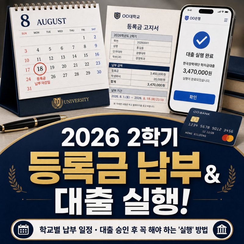 2026 2학기 대학 등록금 납부기간 언제? 학자금대출 실행방법까지