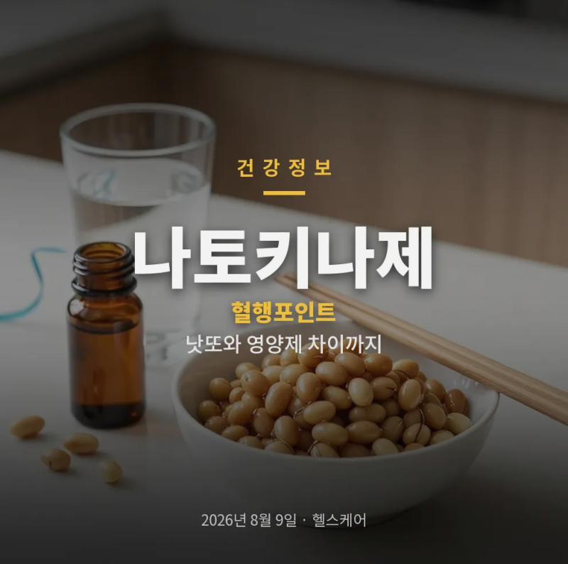 나토키나제 효능 낫또·영양제 차이 복용법과 부작용 주의