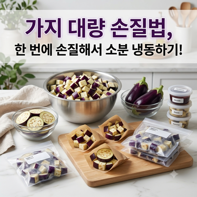 가지 대량 손질법, 한 번에 손질해서 소분 냉동하기
