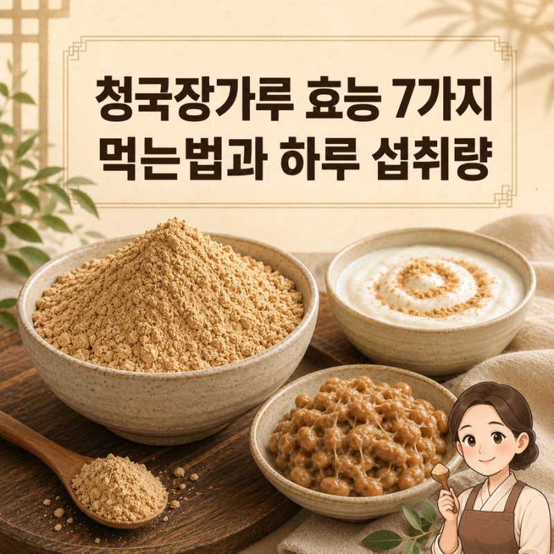 청국장가루 효능 7가지, 먹는법과 하루 섭취량은 얼마나?