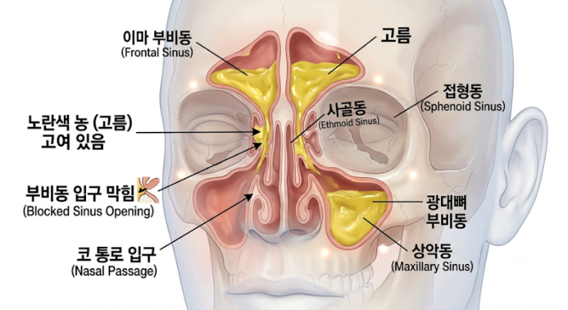 축농증 증상 3가지 원인과 코 통증 부비동염에 좋은 음식 예방 생활 수칙