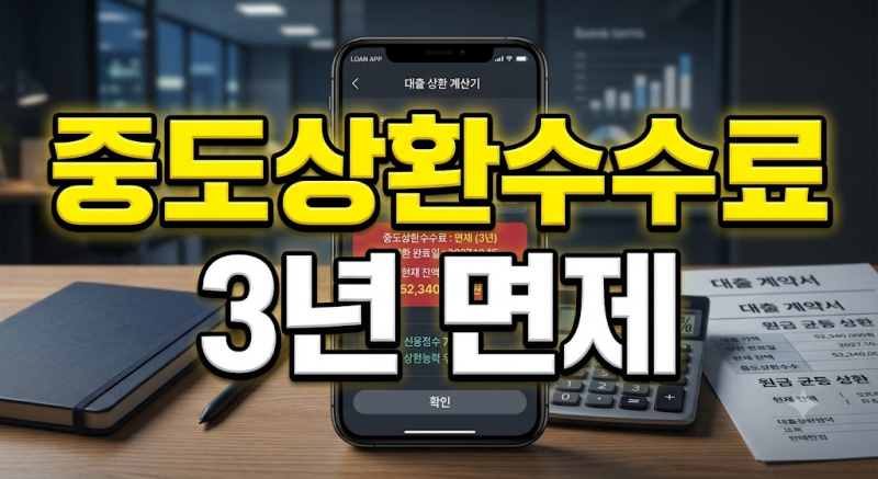 중도상환수수료 계산 및 면제 조건 총정리, 대출 이자 절약하는 꿀팁