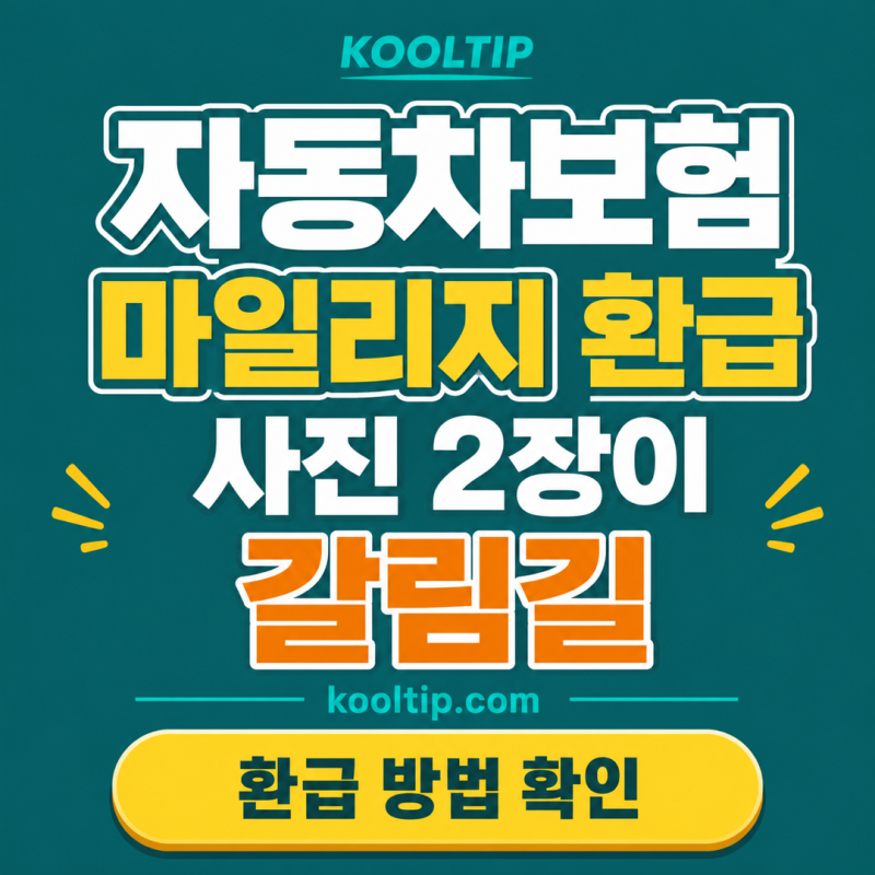 자동차보험 마일리지 환급 방법·환급금, 사진 2장이 갈림길