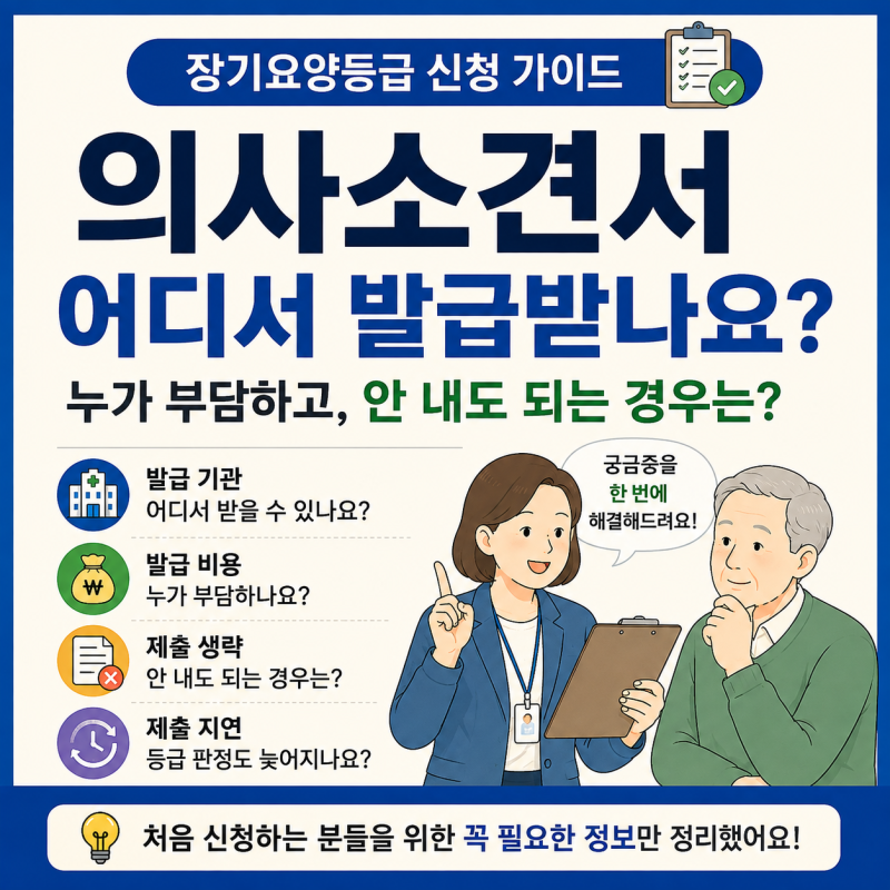 장기요양등급 신청, 의사소견서는 꼭 필요할까? 제출 시기와 주의사항