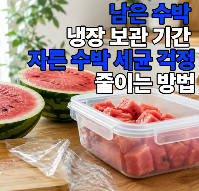 남은 수박 냉장 보관 기간 자른 수박 세균 걱정 줄이는 방법