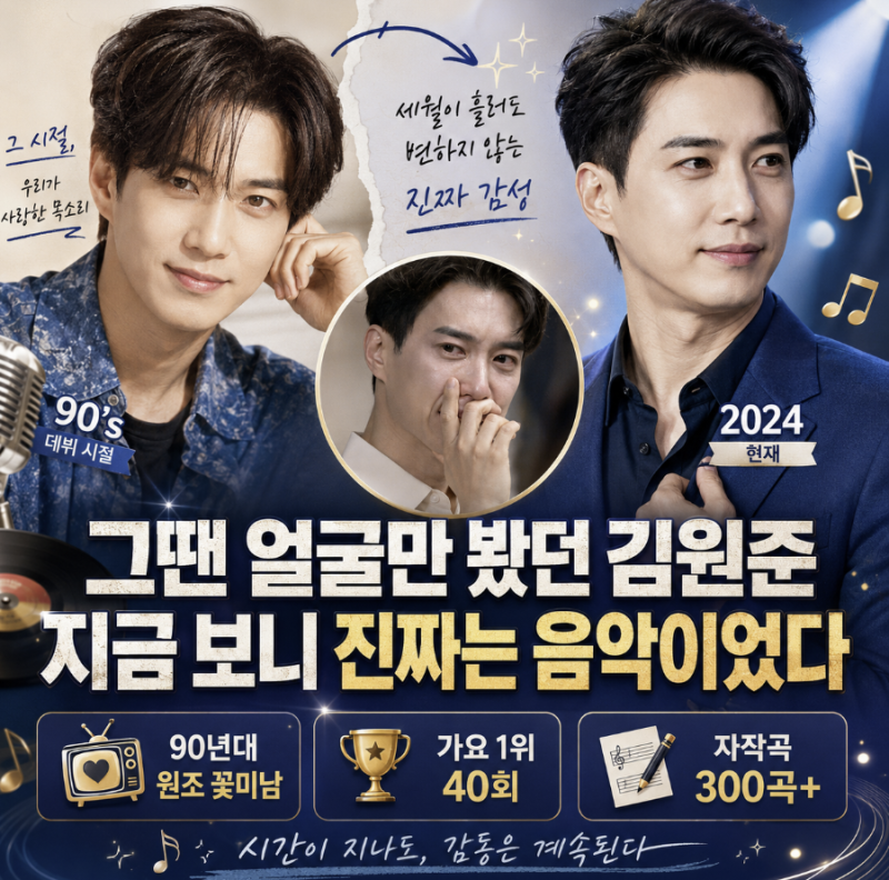 "그땐 얼굴만 봤던 김원준", 지금 보니 진짜는 음악이었다