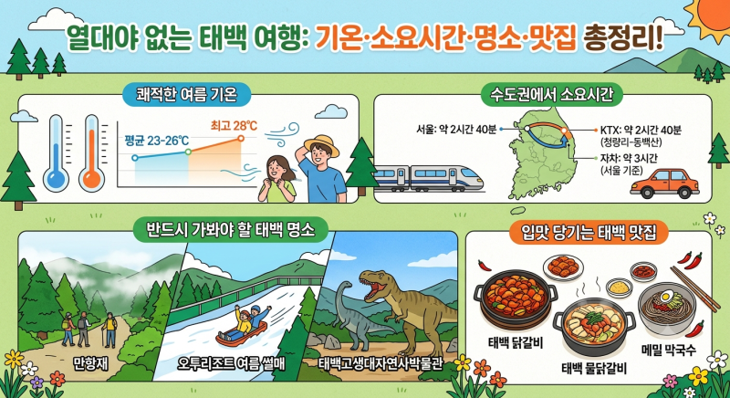 국내 유일 열대야 없는 태백시 여행! 기온·소요시간·명소·맛집 총정리!