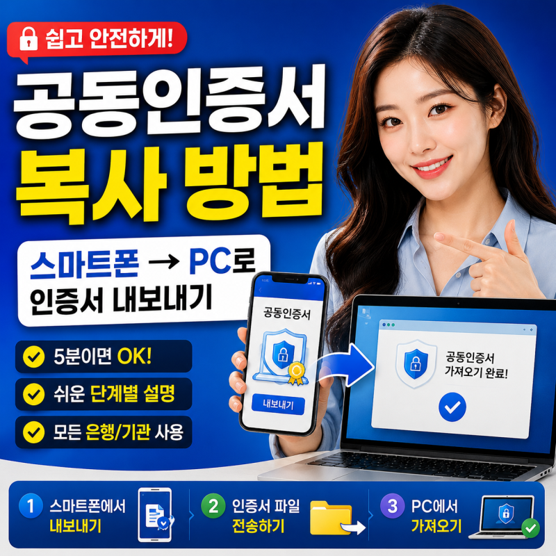 공동인증서 복사 방법, 스마트폰에서 PC로 인증서 내보내기