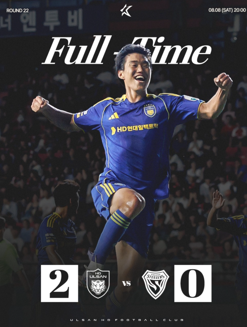 [K리그1 리뷰] 울산 2-0 포항·전북 1-3 제주, 요동친 순위표 (22R)