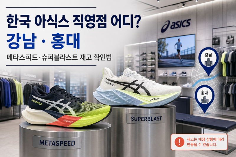 한국 아식스 직영점 어디? 강남·홍대 매장과 메타스피드·슈퍼블라스트 재고 확인법