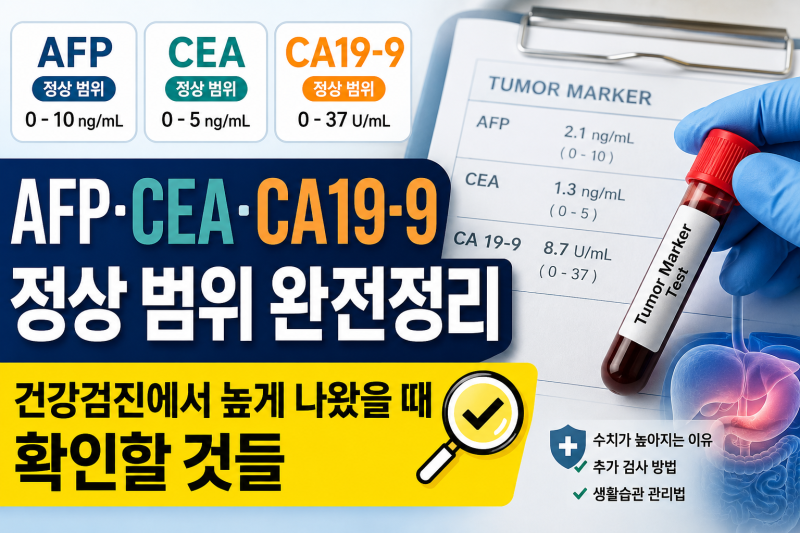 AFP·CEA·CA19-9 정상 범위 완전정리 — 건강검진에서 높게 나왔을 때 확인할 것들