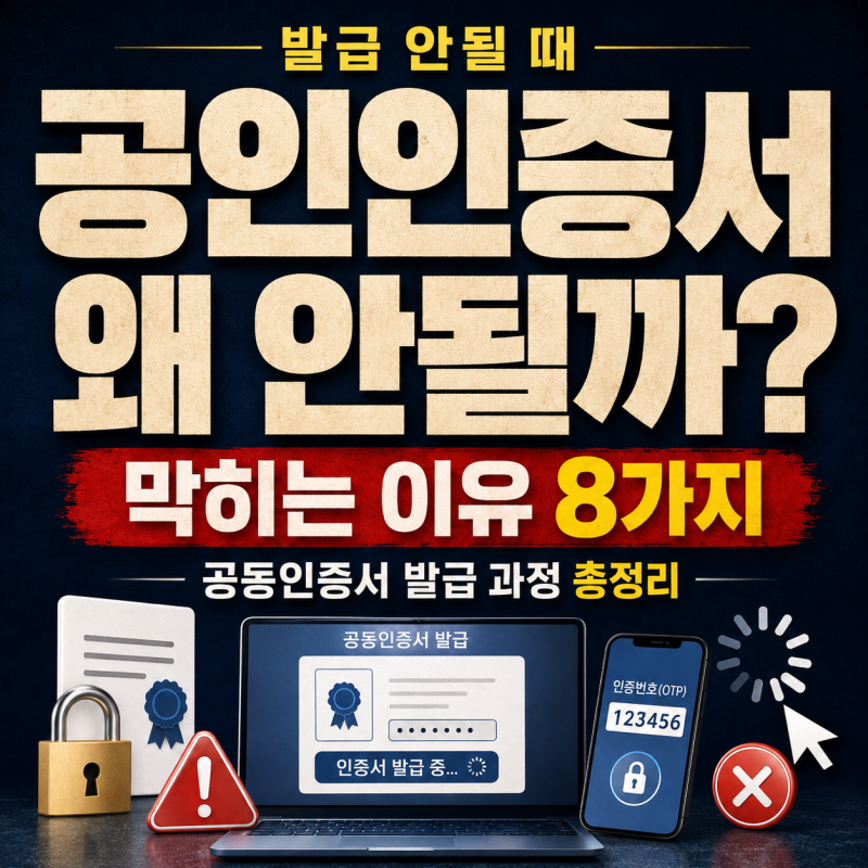 공인인증서 발급 안될 때｜공동인증서 발급 과정 막히는 이유 8가지