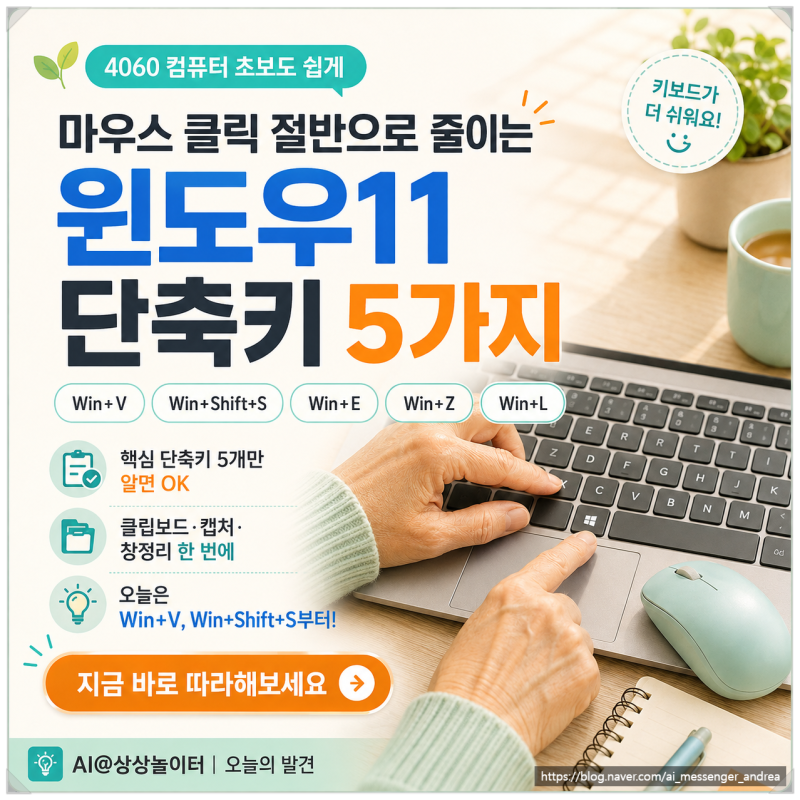 마우스 클릭 절반으로 줄이는 윈도우11 단축키 5가지