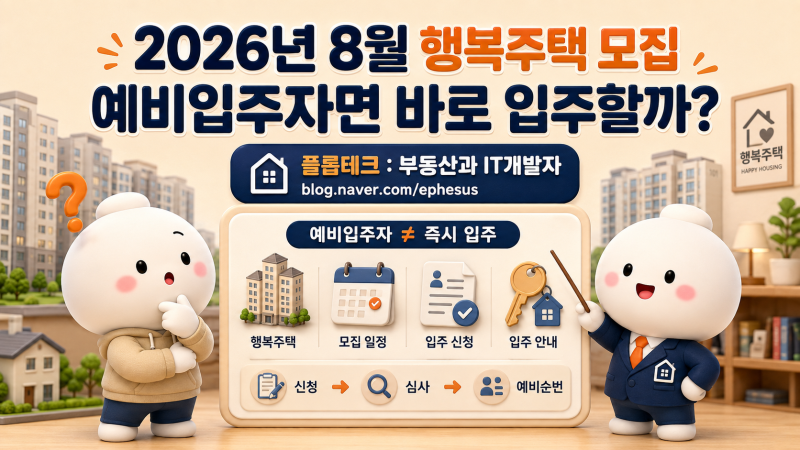 2026년 8월 행복주택 모집, 청년 신혼부부 예비입주자 당첨 뒤 입주까지 얼마나 걸릴까?