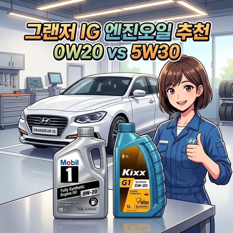 그랜저 IG 엔진오일 추천! 0W20 5W30 차이점과 교체 비용 총정리