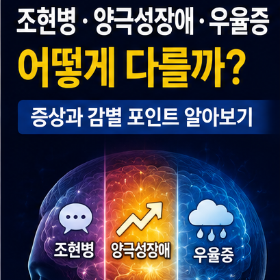 조현병 양극성장애 우울증은 어떻게 다를까? 증상과 감별 포인트 알아보기