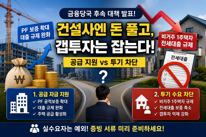 정부 "PF 완화하고 전세대출 옥죈다"… 실수요자·1주택자 현명한 대응법 총정리