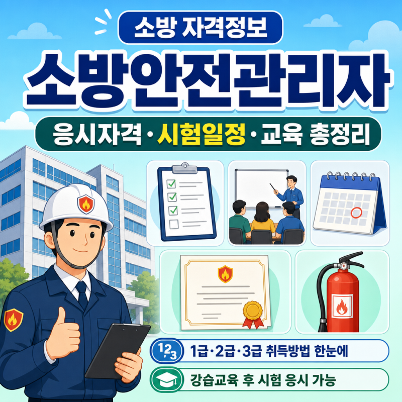 소방안전관리자 자격증 응시자격·시험일정·교육｜1급 2급 3급 취득방법