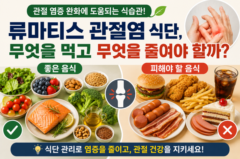 류마티스 관절염 식단, 무엇을 먹고 무엇을 줄여야 할까?