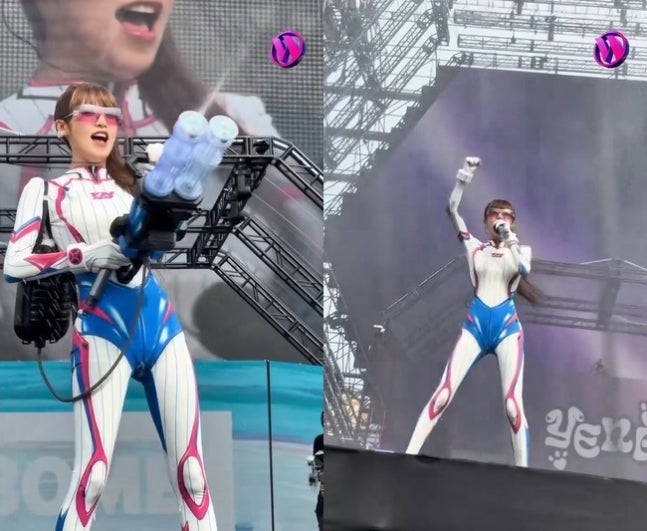 최예나, 워터밤 전신 슈트 강렬한 매력 캐치캐치 무대로 관객과 호흡