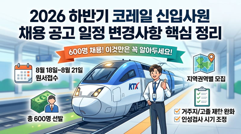코레일 채용공고 2026 하반기 신입사원 링크 공유 지원방법