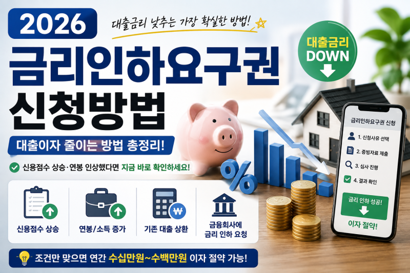 2026 금리인하요구권 신청방법, 신용점수 올랐다면 대출금리 낮출 수 있을까?