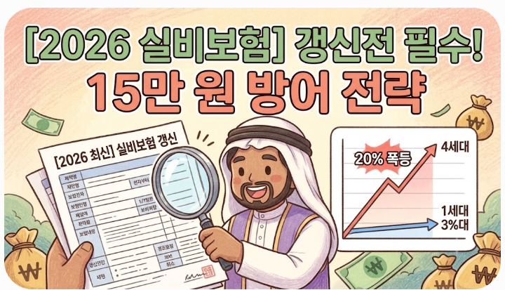 [2026 최신] 실비보험 갱신 고지서 날아오기 전 필수 확인! 세대별 인상률 분석 및 15만 원 방어....