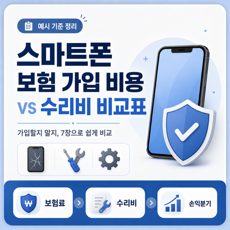 스마트폰 보험 가입 비용 vs 수리비 비교표