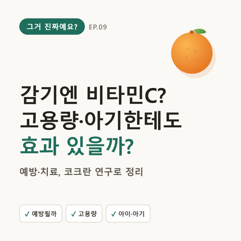 감기엔 비타민C? 고용량·아기한테도 효과 있을까 (예방·치료 총정리)