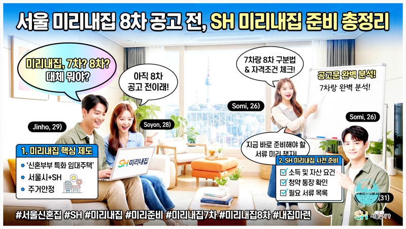 서울 미리내집 8차 공고 전, SH 미리내집 준비 총정리