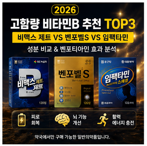 [내돈내산 고민] 2026 약국 고함량 비타민B 추천 TOP3: 비맥스제트 VS 벤포벨S VS 임팩타민 (성분·....