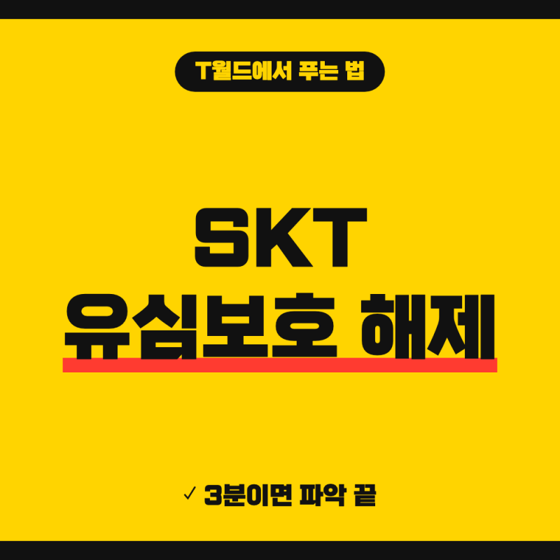 SKT 유심보호 해제 방법 안내 (+ T world 해지, 114 전화, 기기변경 로밍)