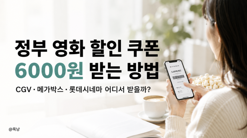 정부 영화 할인 쿠폰 6000원 받는 방법 CGV 메가박스 롯데시네마 신청부터 사용까지