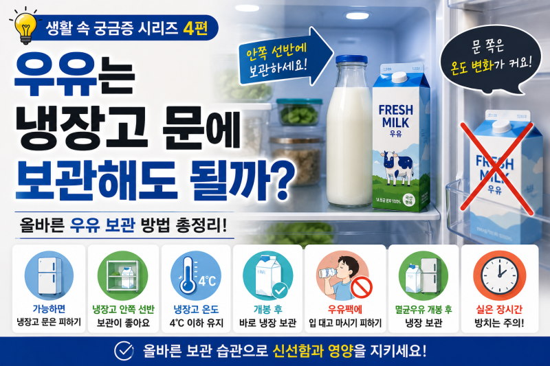 우유 냉장고 문에 보관해도 될까? 올바른 우유 보관법