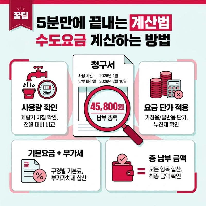 수도요금 계산하는 방법, 우리집 고지서 정말 정확한 금액일까?