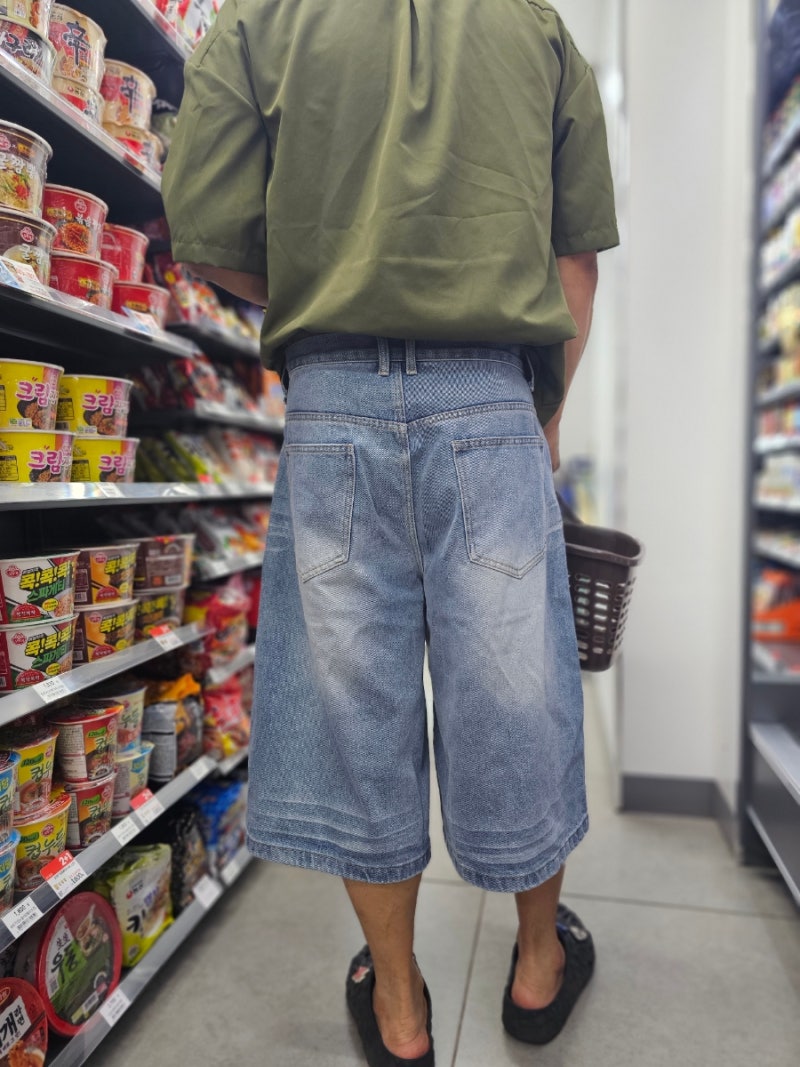남성 데님 청반바지 남자 버뮤다 팬츠 이지노이지 후기