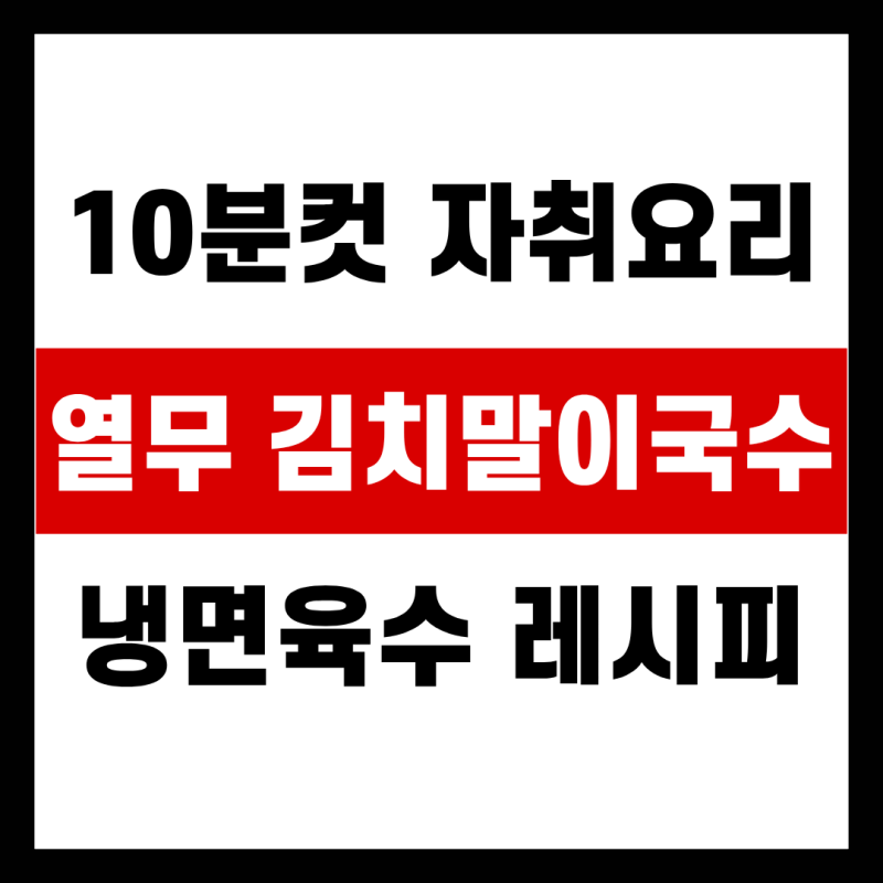 10분컷 자취요리 추천ㅣ열무 김치말이국수 냉면육수 레시피