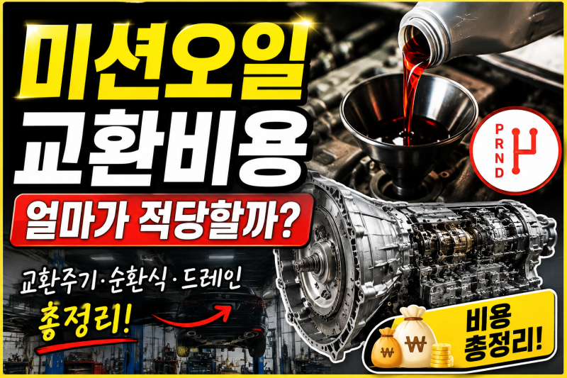 미션오일 교환비용 얼마일까 교환주기 순환식 차종별 비용 총정리